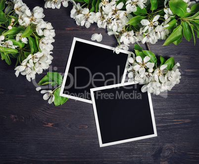 Photo frames with flowers