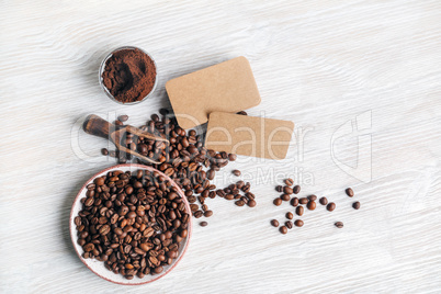 Coffee, kraft business cards