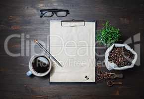 Stationery with coffee
