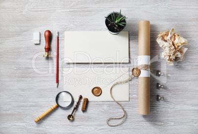 Blank vintage stationery set