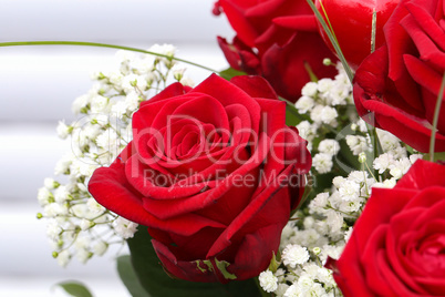 Fragments of a floral bouquet with beautiful roses