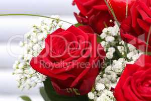 Fragments of a floral bouquet with beautiful roses