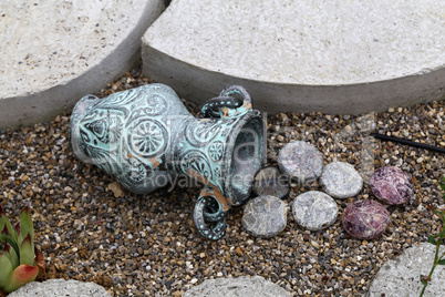 Garden - Decorative jug colored pebbles garden decoration
