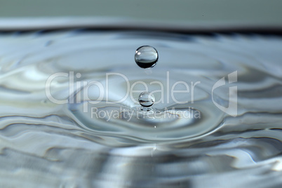 A small water drop fall on water surface