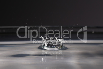 A small water drop fall on water surface