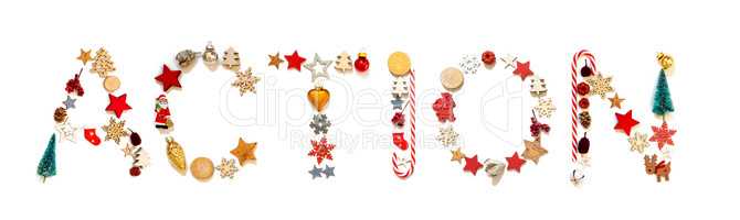 Colorful Christmas Decoration Letter Building Word Action