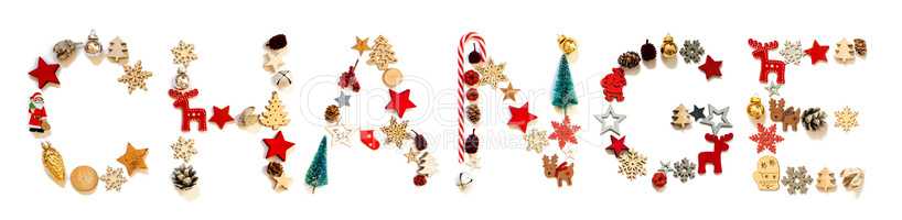 Colorful Christmas Decoration Letter Building Word Change