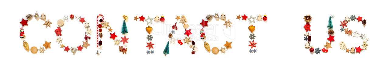 Colorful Christmas Decoration Letter Building Word Contact Us