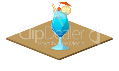 mock up illustration of mocktail drink on a podium