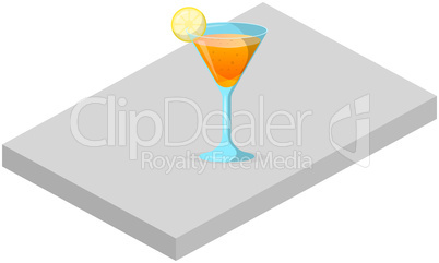 mock up illustration of mocktail drink on a podium