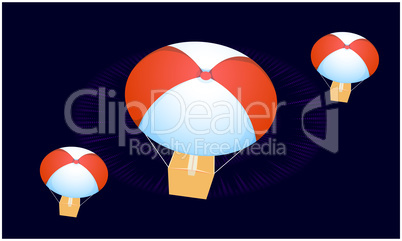 digital textile design of hot air balloon on abstract background