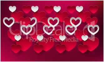 various heart on abstract dark background