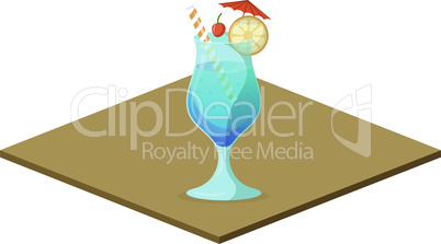mock up illustration of mocktail drink on a podium