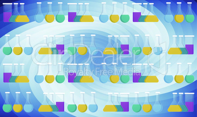 digital textile design of test tube art on abstract background