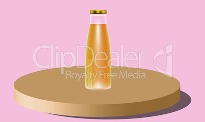 mock up illustration of juice bottle on podium