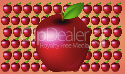 mock up illustration of realistic apple on abstract background