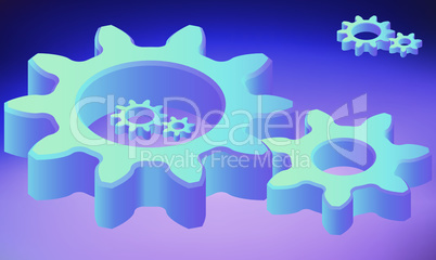 digital textile design of gear on abstract background