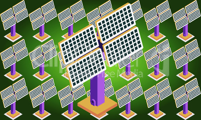 collection of various solar panel on abstract background