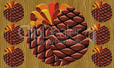 digital textile design of palm fruit on abstract background