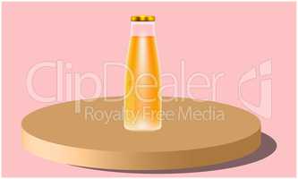mock up illustration of juice bottle on podium