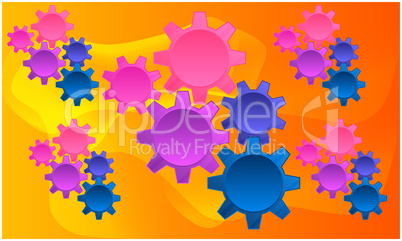 different size of working gears on abstract background