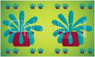 beautiful identical plants in a pot on abstract background
