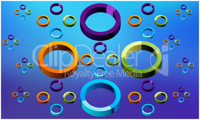 different size of rainbow circles on abstract background