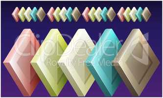 digital textile design of diamond boxes on abstract background