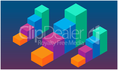 digital design of rainbow podium on abstract background