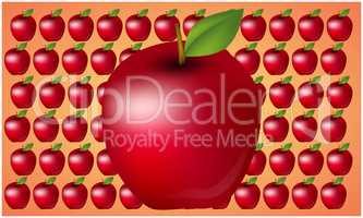 mock up illustration of realistic apple on abstract background