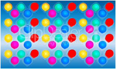 digital textile design of colored circle and square on abstract background