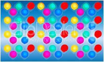 digital textile design of colored circle and square on abstract background