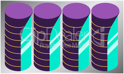 digital textile design of various coin on abstract background