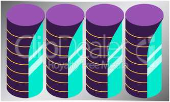 digital textile design of various coin on abstract background
