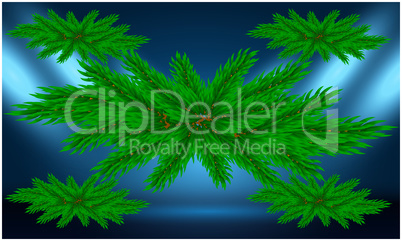 abstract design of christmas leaves on dark background