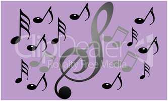 several music sign on abstract background