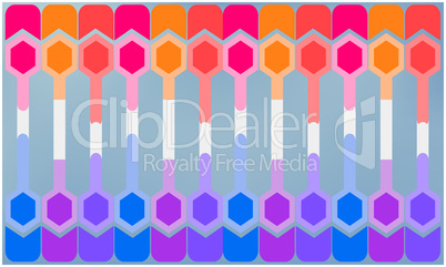 digital textile design of hexagon art on abstract background