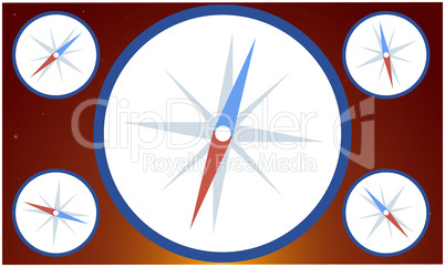 digital textile design of compass on abstract background