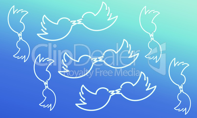 birds are loving on abstract background