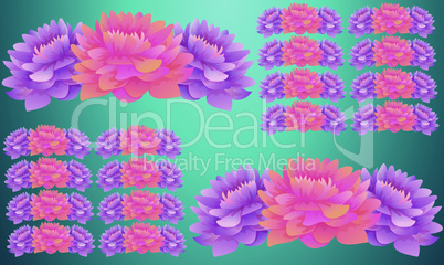 Digital Textile design of flowers on abstract background