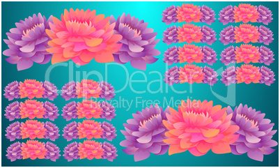 Digital Textile design of flowers on abstract background