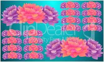 Digital Textile design of flowers on abstract background