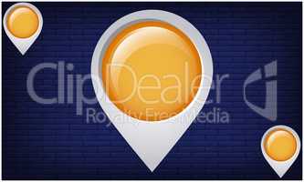 Location tag on abstract brick background