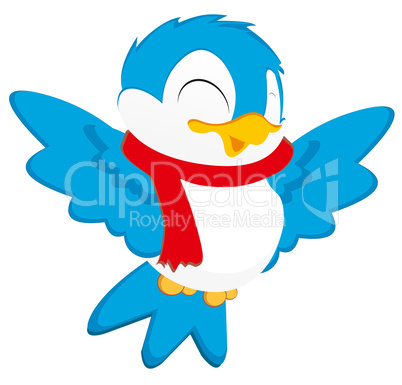 a blue bird is enjoying new year celebration