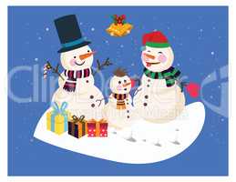 snowman in winters enjoy the christmas