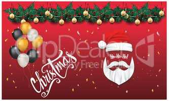 santa and christmas tree with abstract background