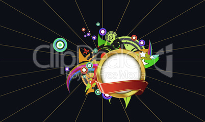 the round design prepared for the new year eve with spiritual background