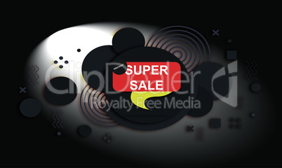 an abstract background in super sale concept with bubble