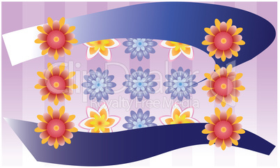 Festive flower composition. Set of flat icon flower icons.