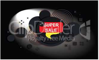 an abstract background in super sale concept with bubble
